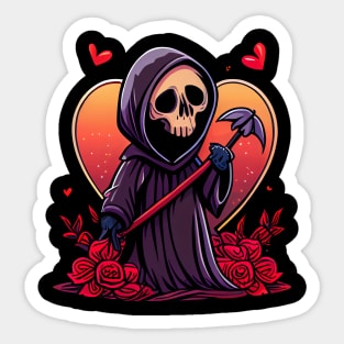 Valentine Grim Reaper Sticker